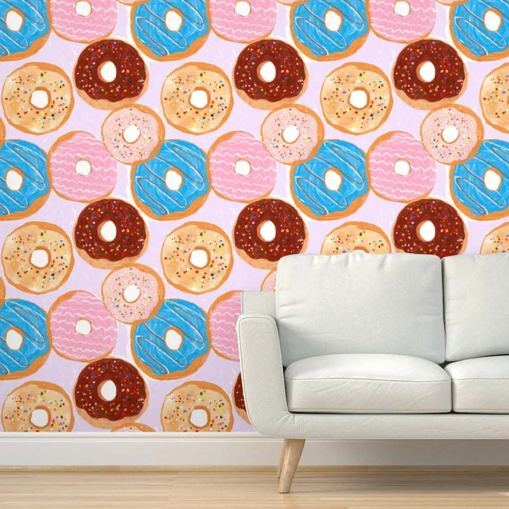 Party Donuts Peel and Stick Wallpaper - Pink product
