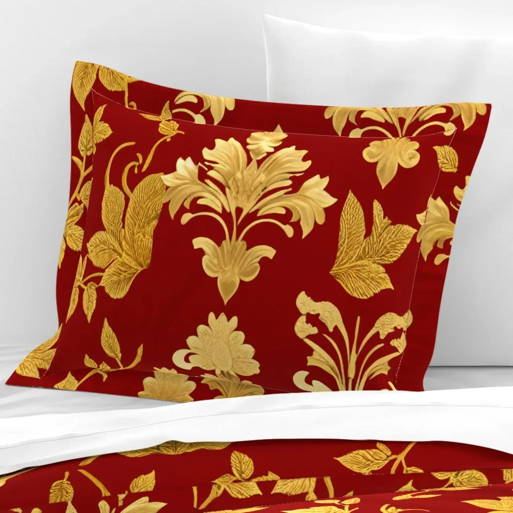 Passementerie Standard Flanged Cushion Cover - Gold, Cotton Sateen product