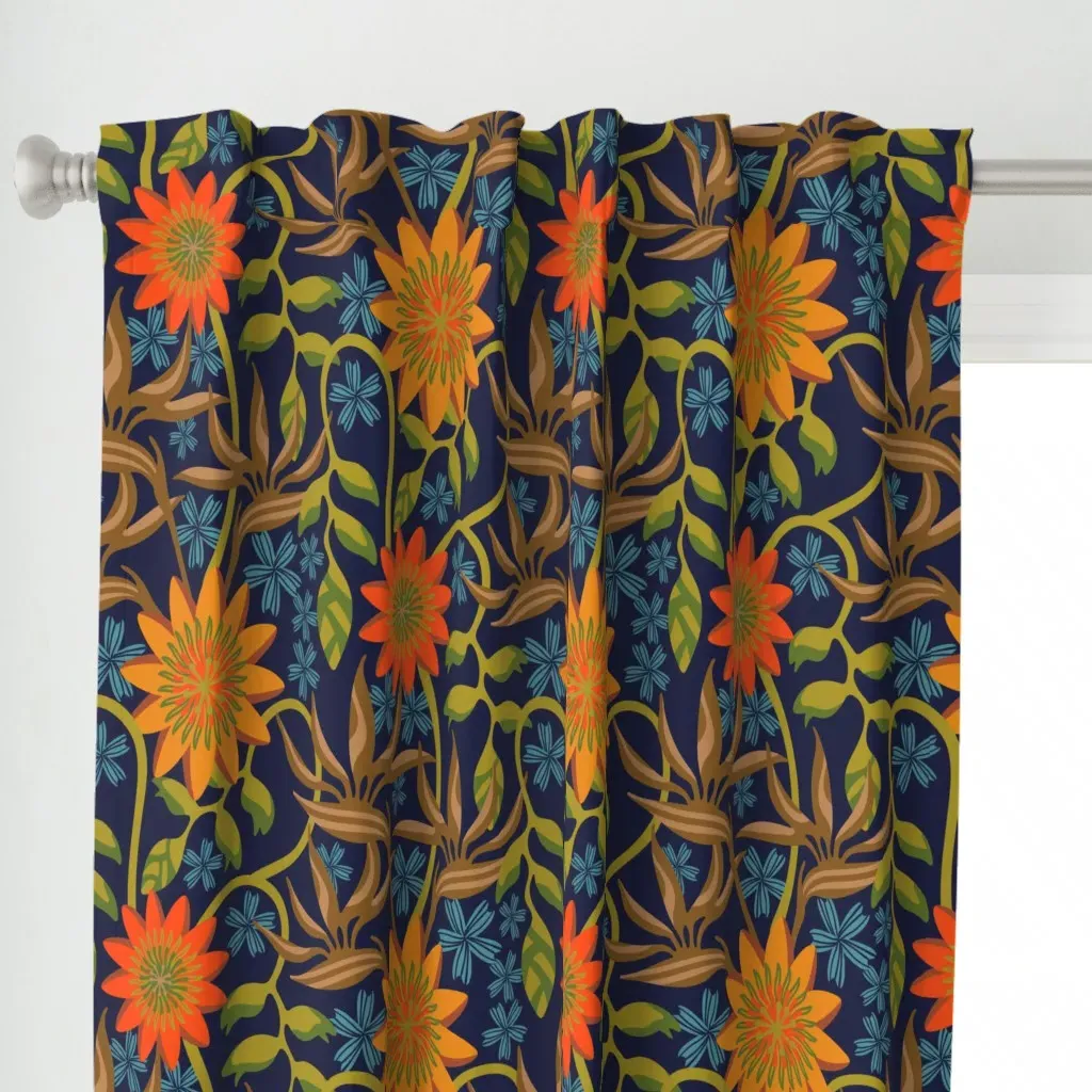 Passion And Paradise Curtain Panel - Orange alternate view
