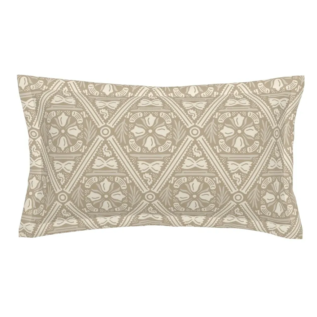 Pasta Basta Harlequin Large Scale King Pillow Sham - Beige product