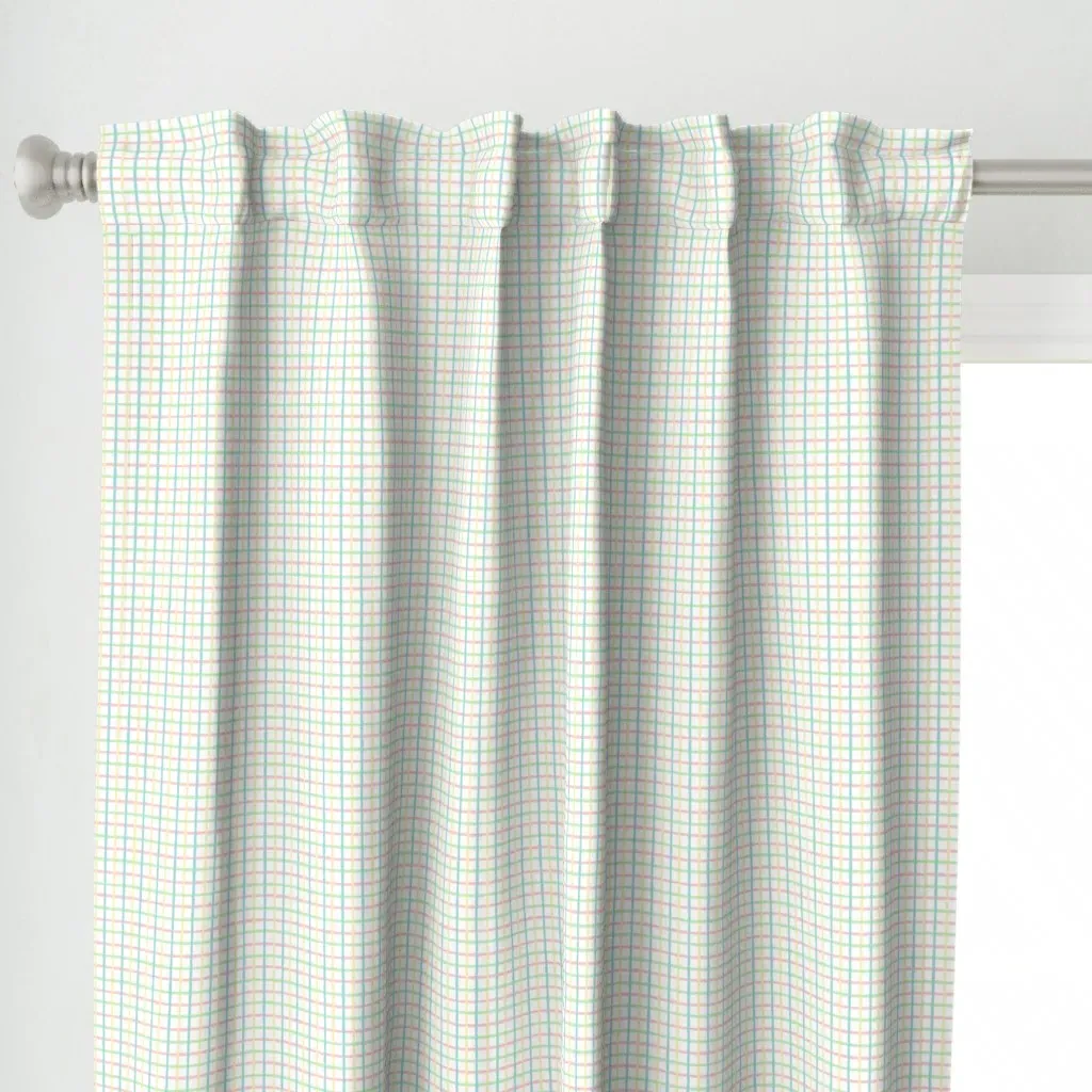 Pastel Check Curtain Panel - Light Yellow alternate view