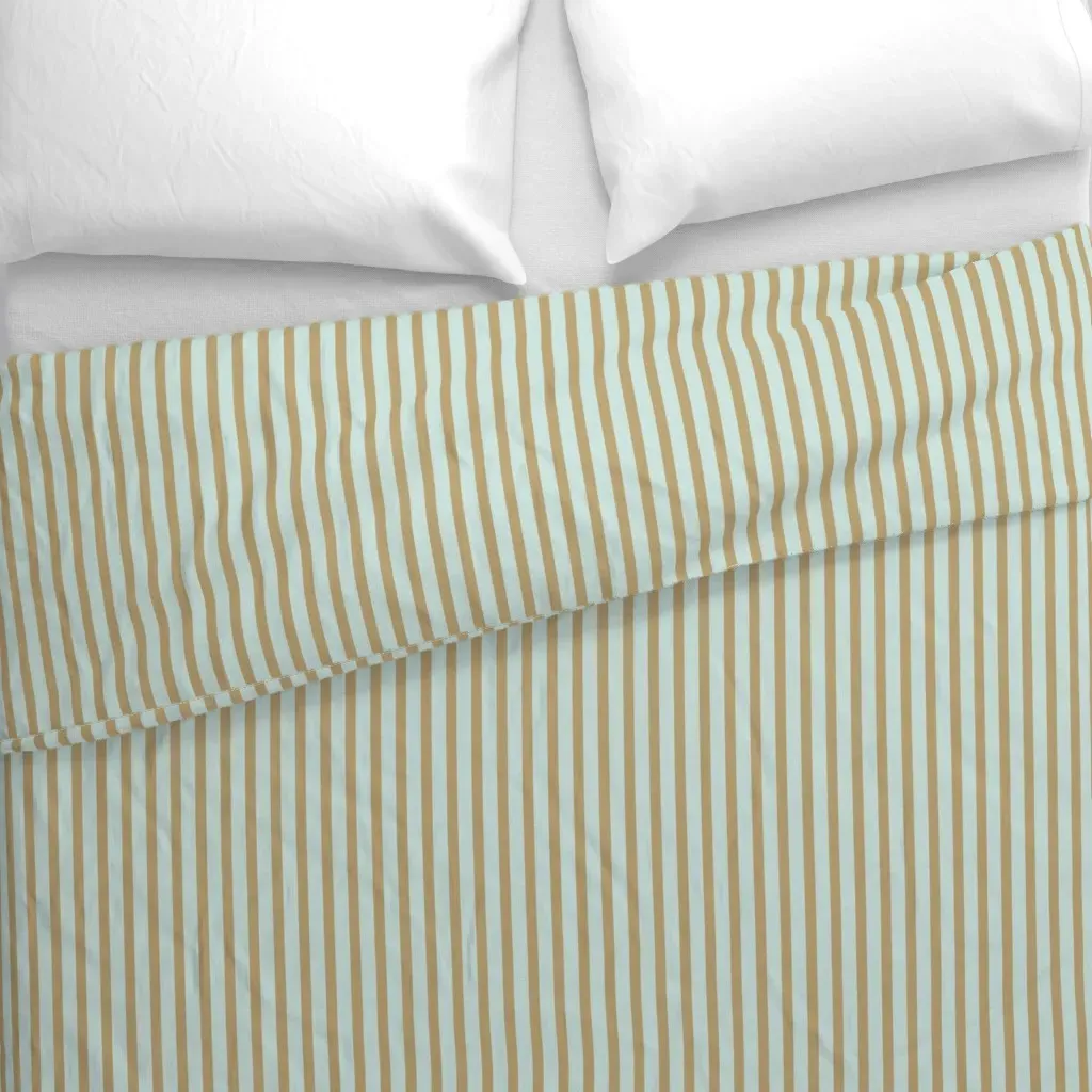 Pastel Coastal Candy Stripes Duvet Cover - Taupe alternate view
