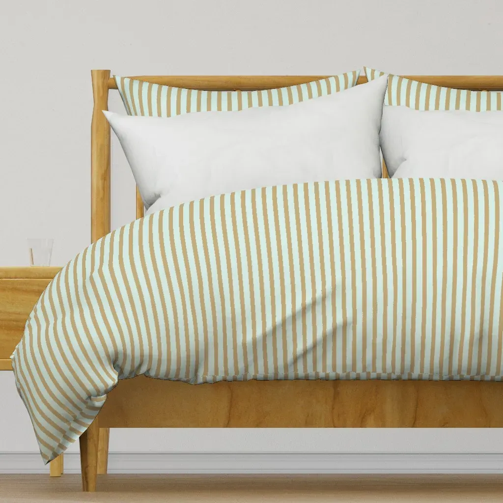 Pastel Coastal Candy Stripes Duvet Cover - Taupe product