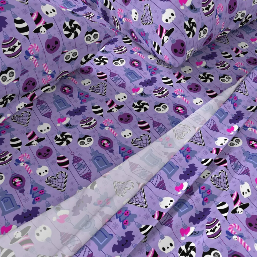 Pastel Goth Christmas Plague Doctor Queen Sheet Set - Purple alternate view
