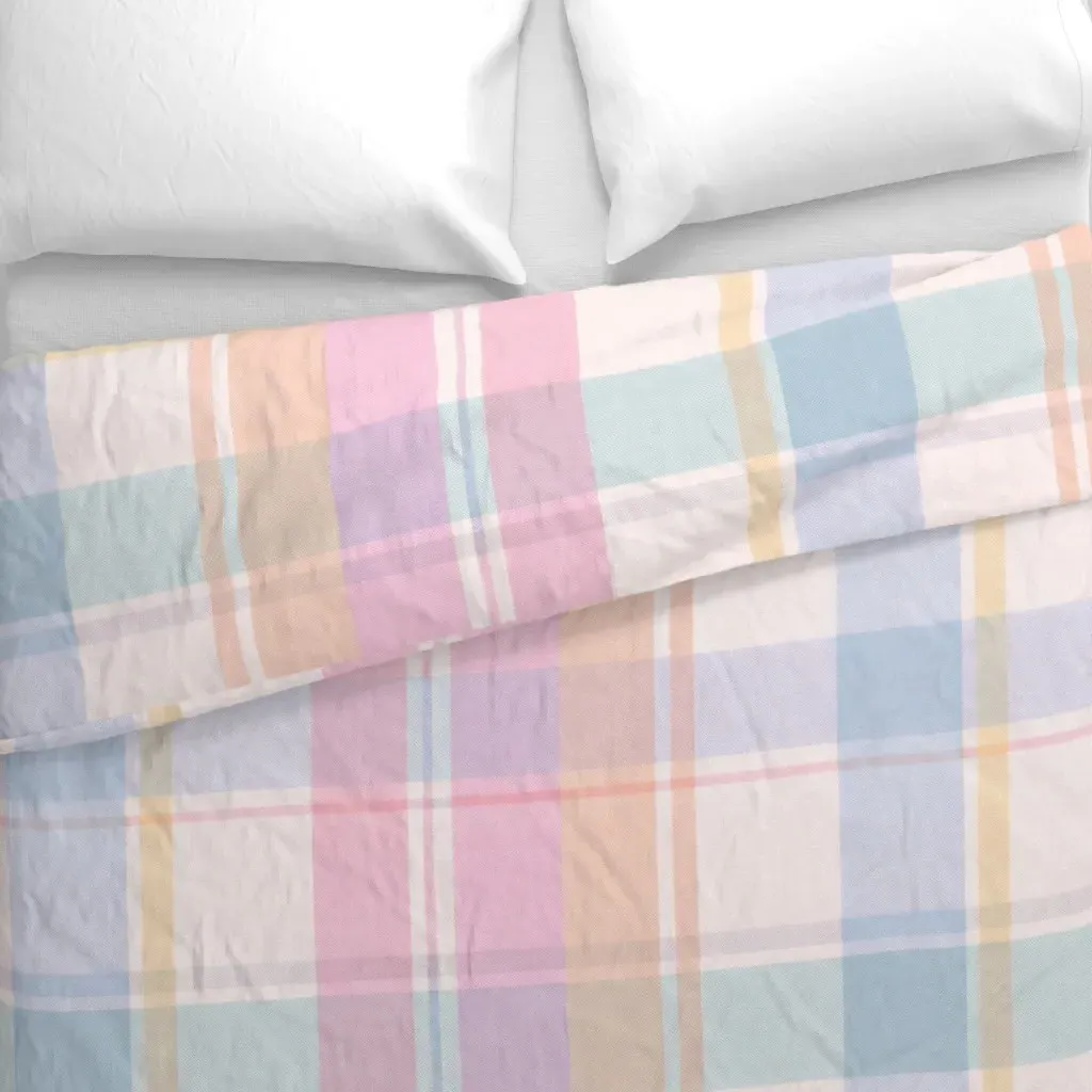 Pastel Madras Plaid Duvet Cover - Pink alternate view