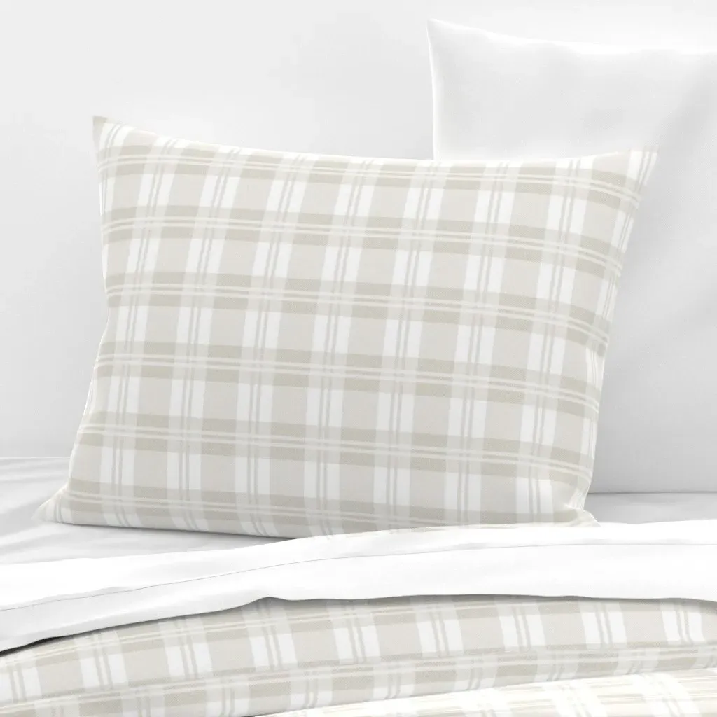 Pastel Plaid Standard Knife Edge Cushion Cover - Beige, Cotton Sateen product