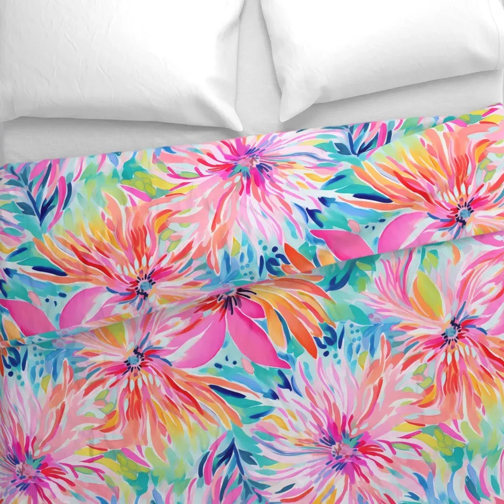 Pastel Preppy Pattern Duvet Cover - Pink alternate view