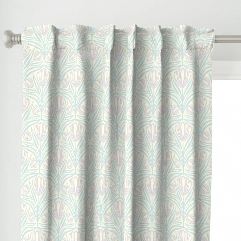 Pastel Shell Curtain Panel - Light Blue alternate view