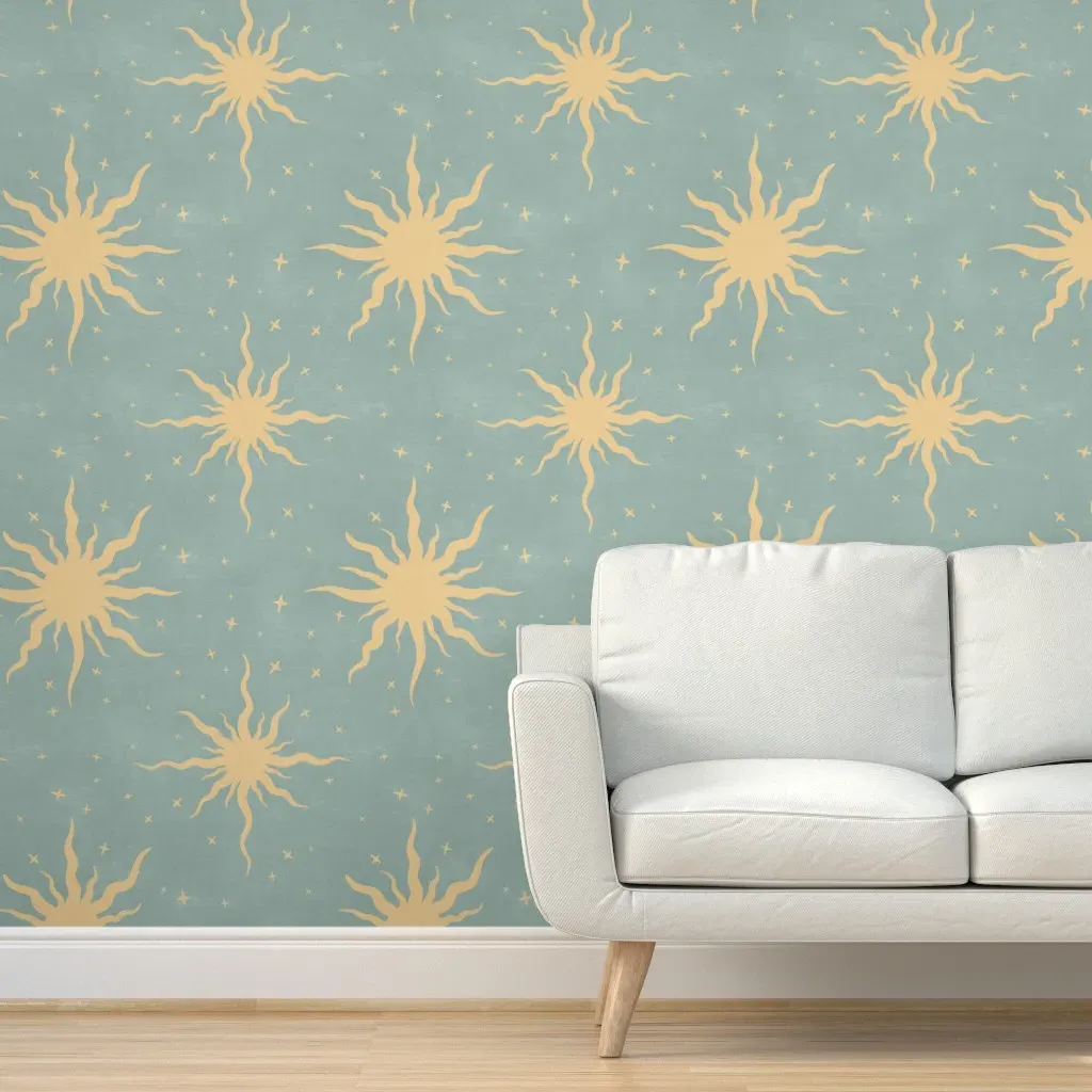 Pastel Spring Midsummer Sky Peel and Stick Wallpaper - Beige product