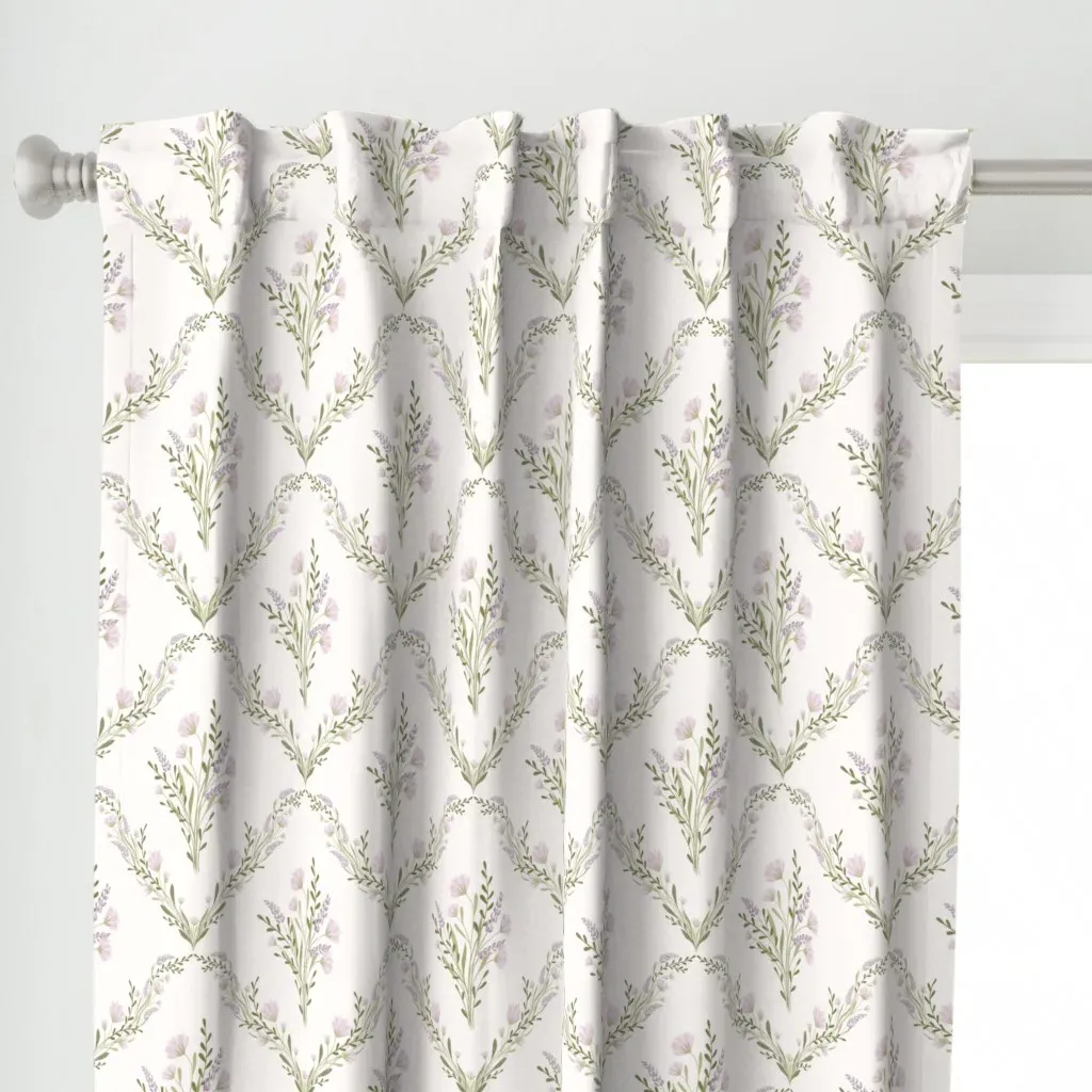 Pastel Wildflowers Curtain Panel - Lavender Purple alternate view