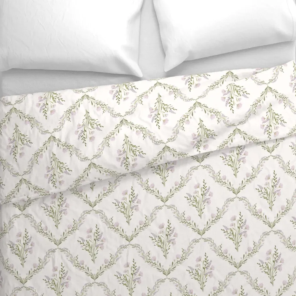 Pastel Wildflowers Duvet Cover - Lavender Purple alternate view