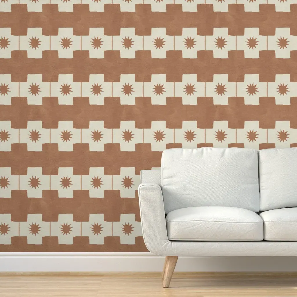 Patchouli Star Tile Peel and Stick Wallpaper - Sandstone product
