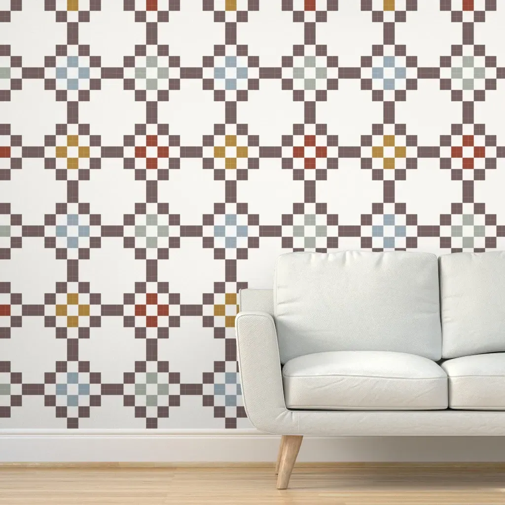 Patchwork Quilt Peel and Stick Wallpaper - Brown product