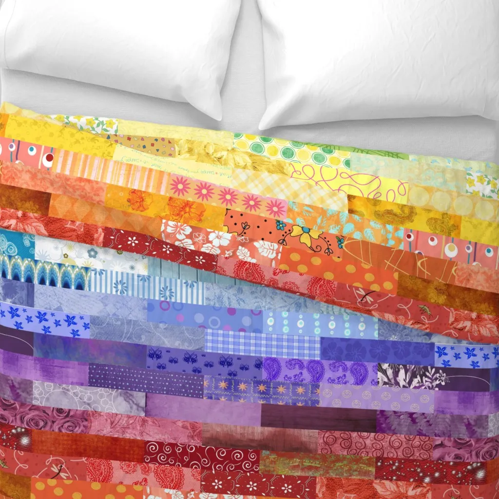 Patchwork Stripe Duvet Cover - Multicolored alternate view