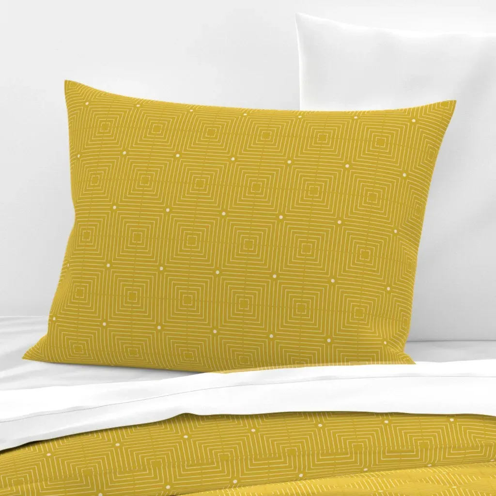 Path Maize Standard Knife Edge Pillow - Mustard Yellow, Cotton Sateen product