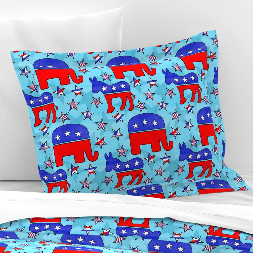 Patriotic Political Standard Flanged Cushion Cover - Red, Cotton Sateen product