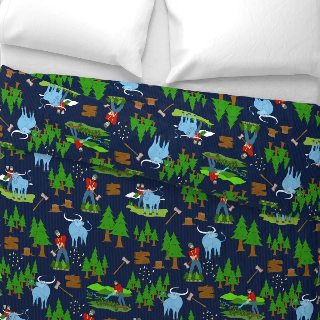 Paul Bunyan Duvet Cover - Dark Blue alternate view