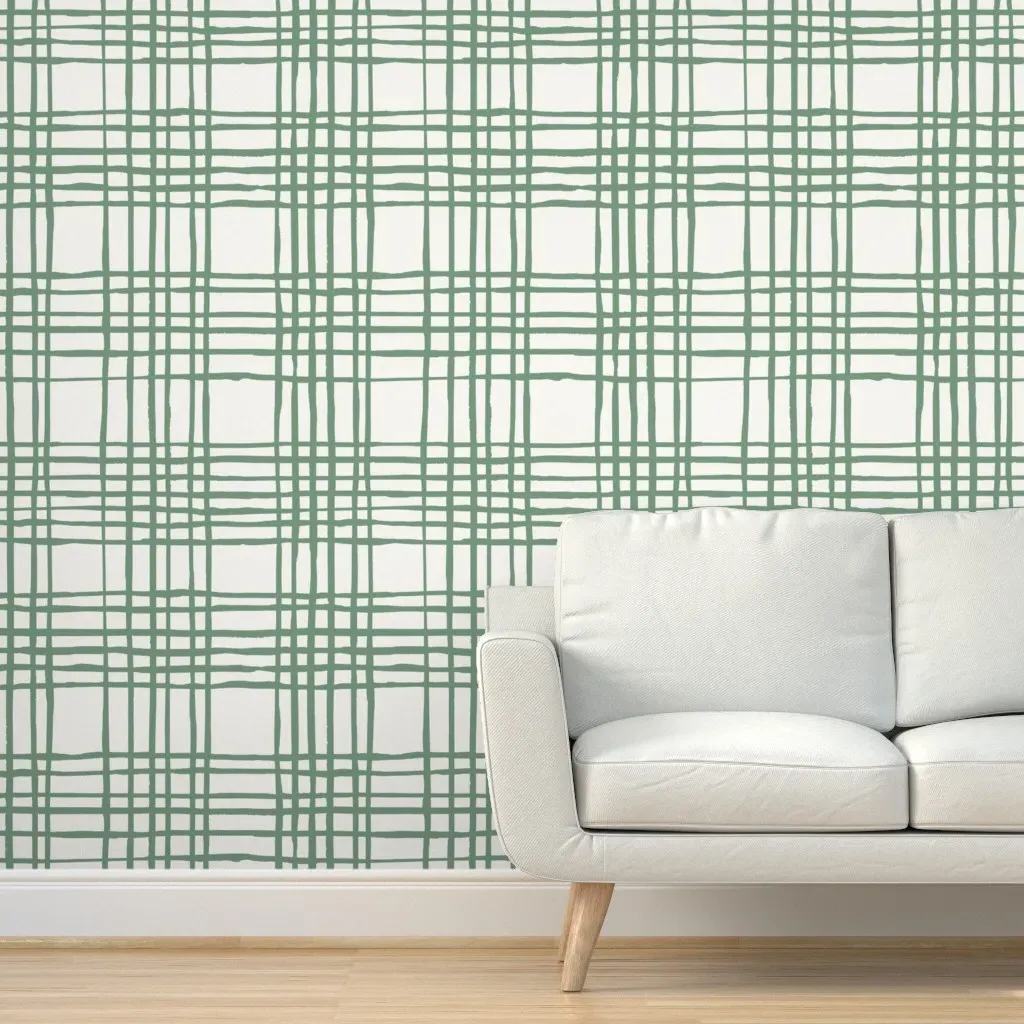 Pavel Plaid Peel and Stick Wallpaper - Sage Green product