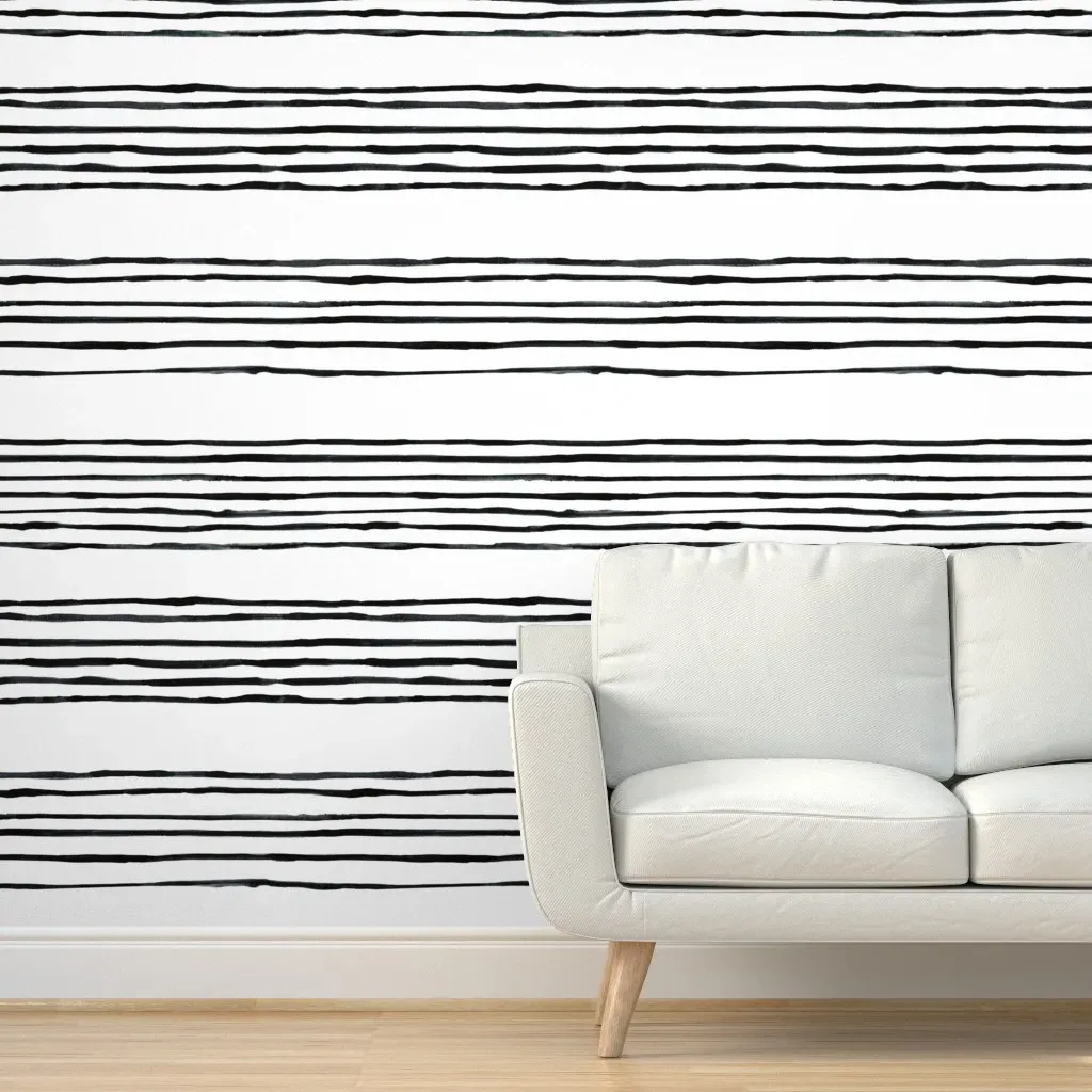 Pavel Stripes Peel and Stick Wallpaper - Black product