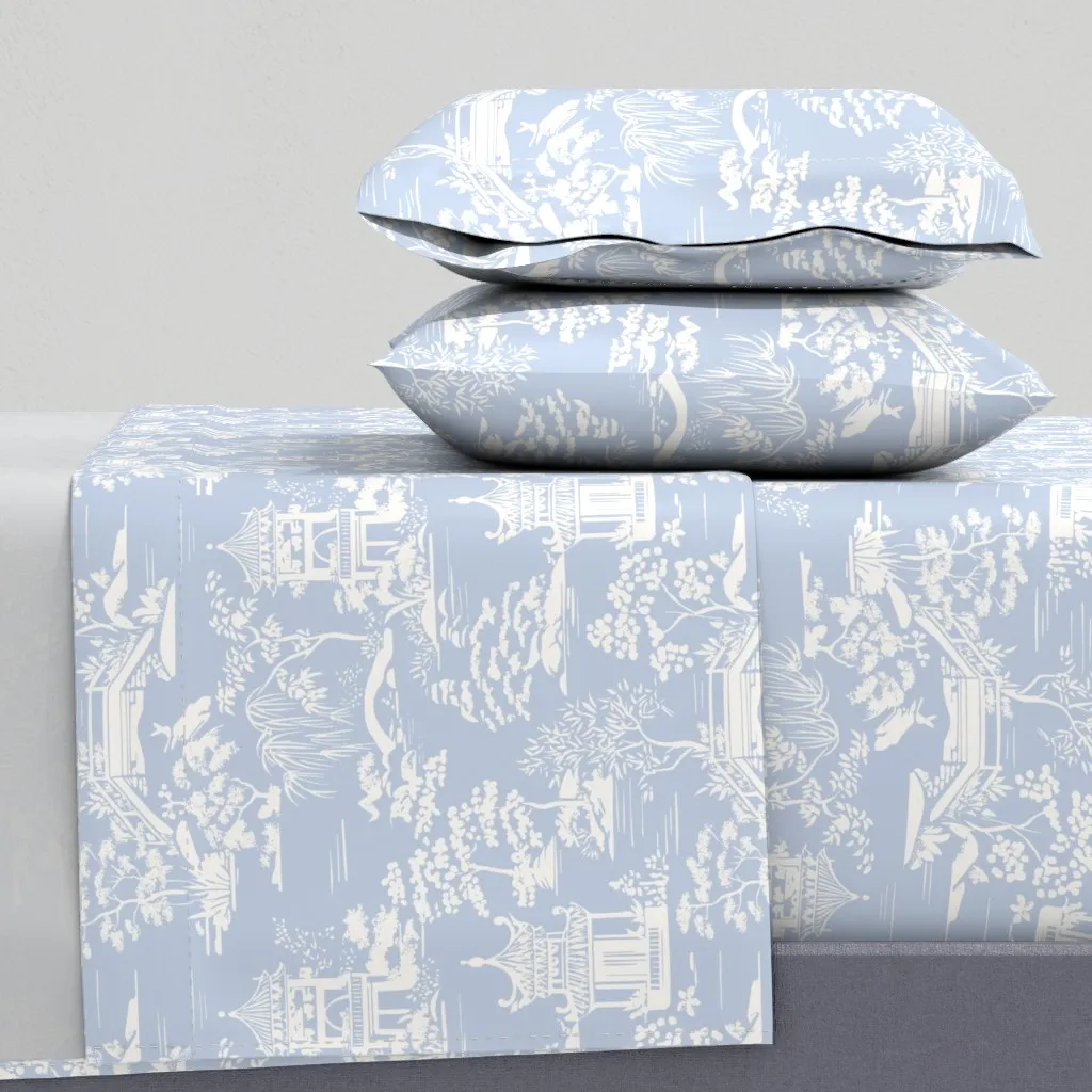 Pavilion Toile Full Sheet Set - Periwinkle product