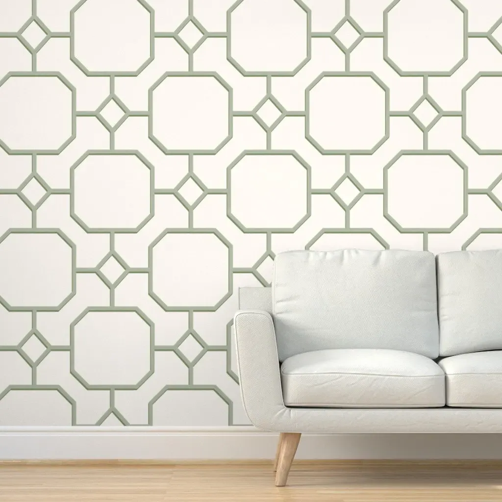Pavilion Trellis Peel and Stick Wallpaper - Sage Green product