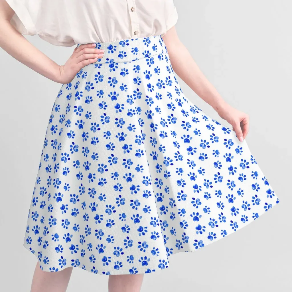 Paw Prints Spots Dots Sport Pique Fabric - Royal Blue alternate view