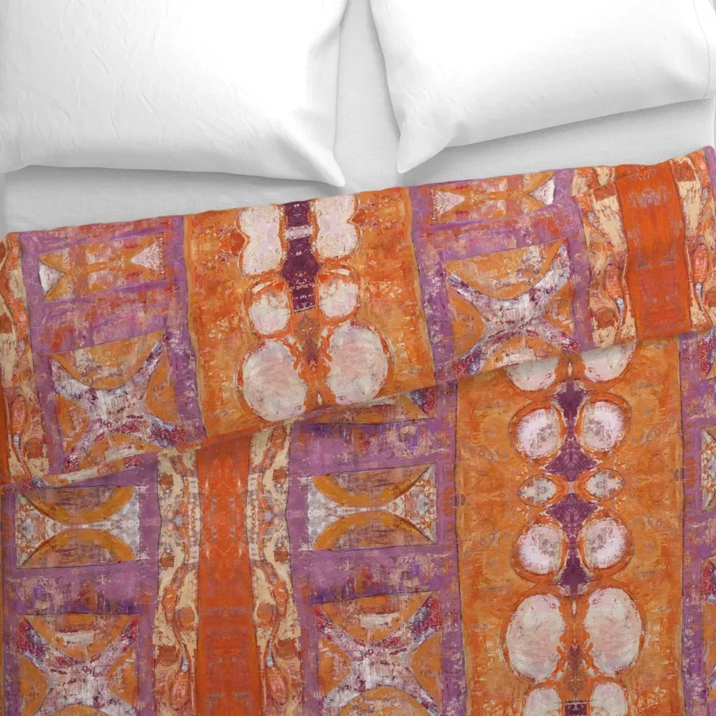 Peach Dream Under The Bridge Duvet Cover - Burnt Orange alternate view