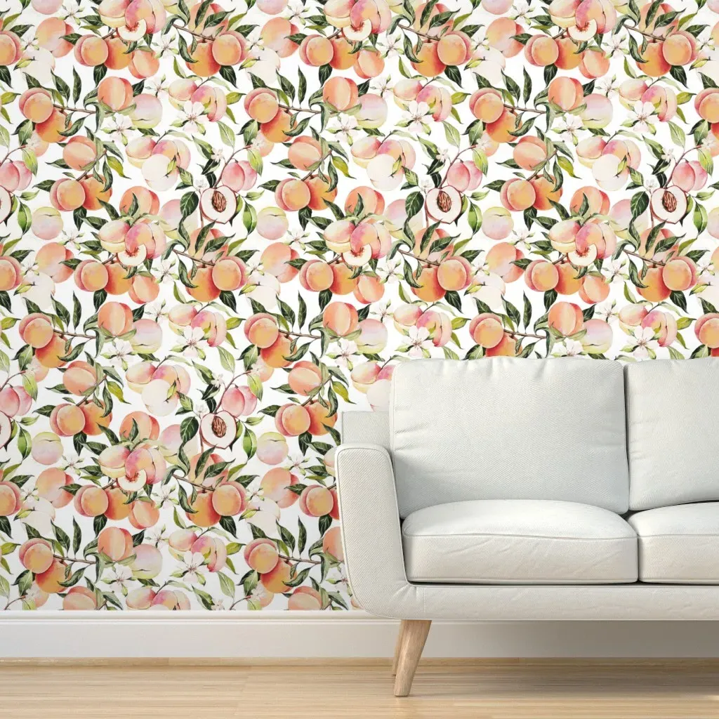 Peach Orchard Peel and Stick Wallpaper - Peach product