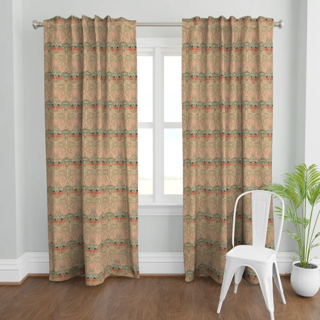 Peacock And Dragon Curtain Panel - Peach product