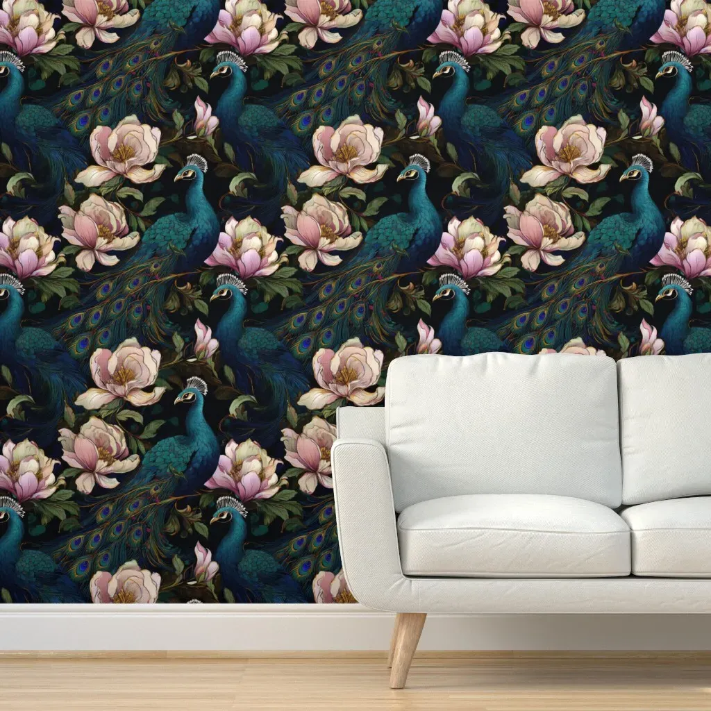 Peacock Exotica Peel and Stick Wallpaper Tile - Teal product