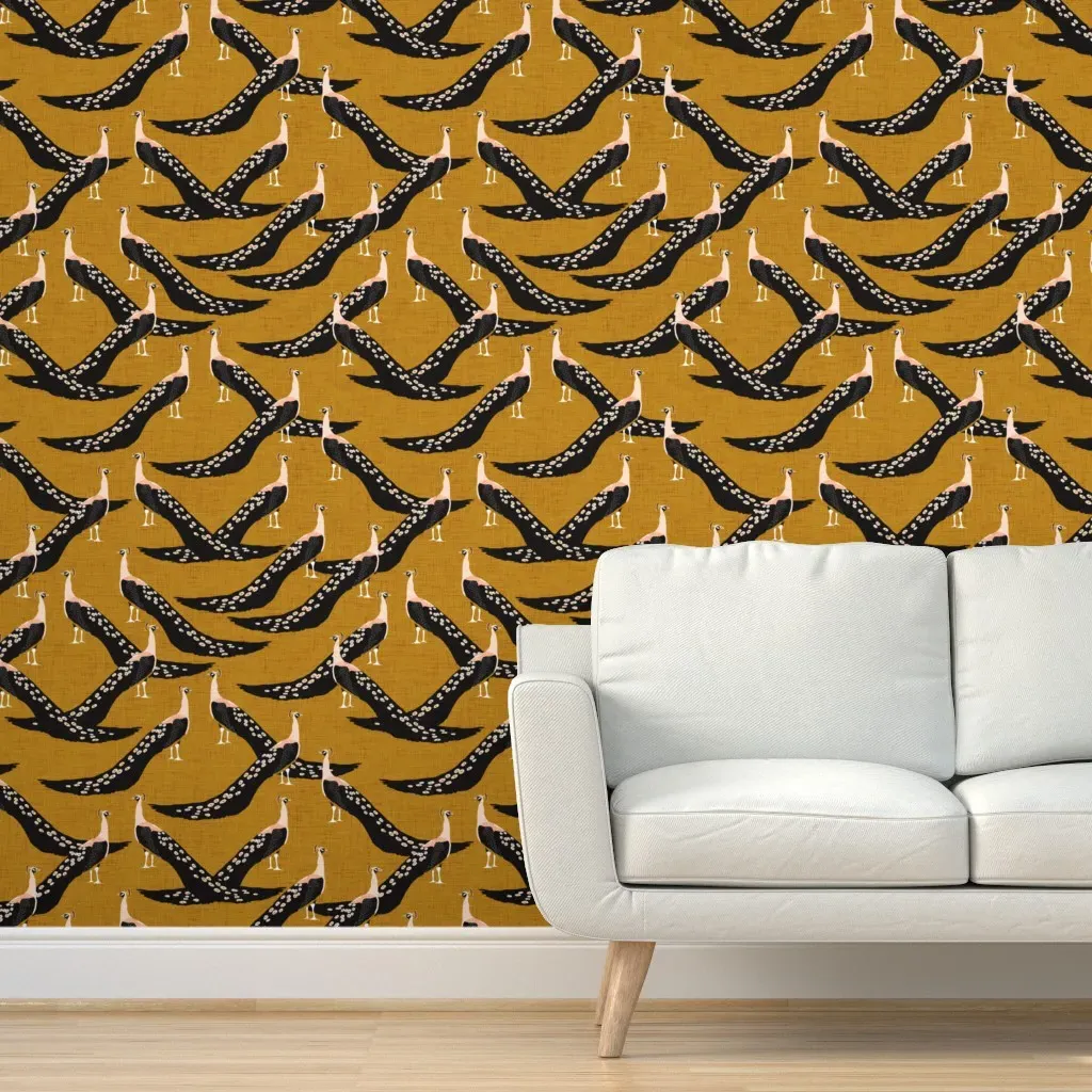 Peacock Oh So Regal Peel and Stick Wallpaper - Gold, Linen product