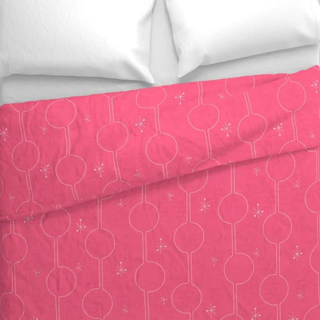 Pearl Bead Necklace Mid Duvet Cover - Pink alternate view