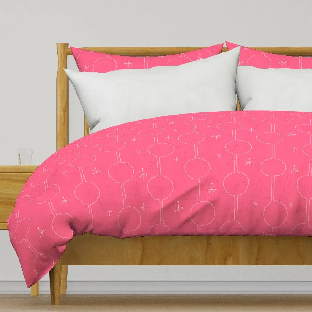 Pearl Bead Necklace Mid Duvet Cover - Pink product