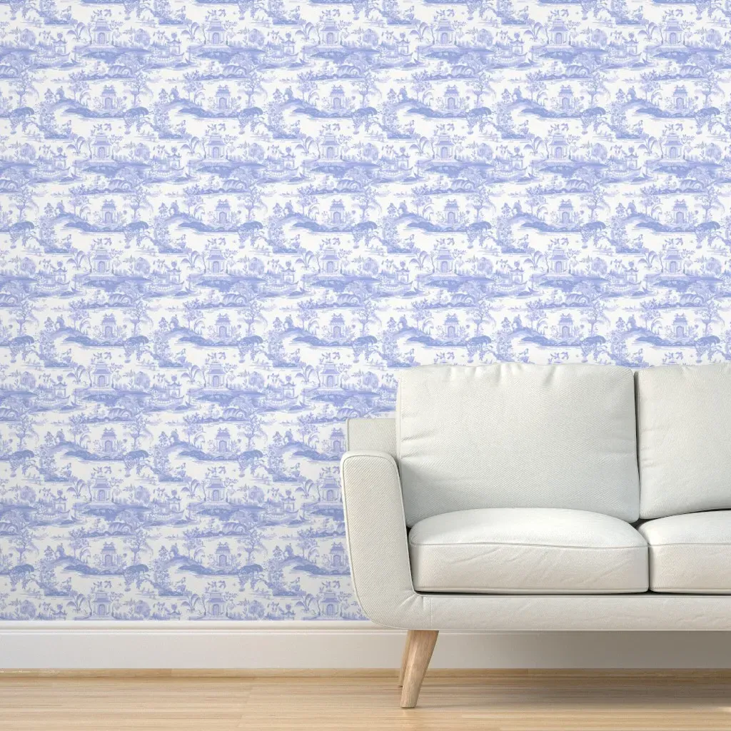 Pearl River Toile Peel and Stick Wallpaper - Cornflower Blue product