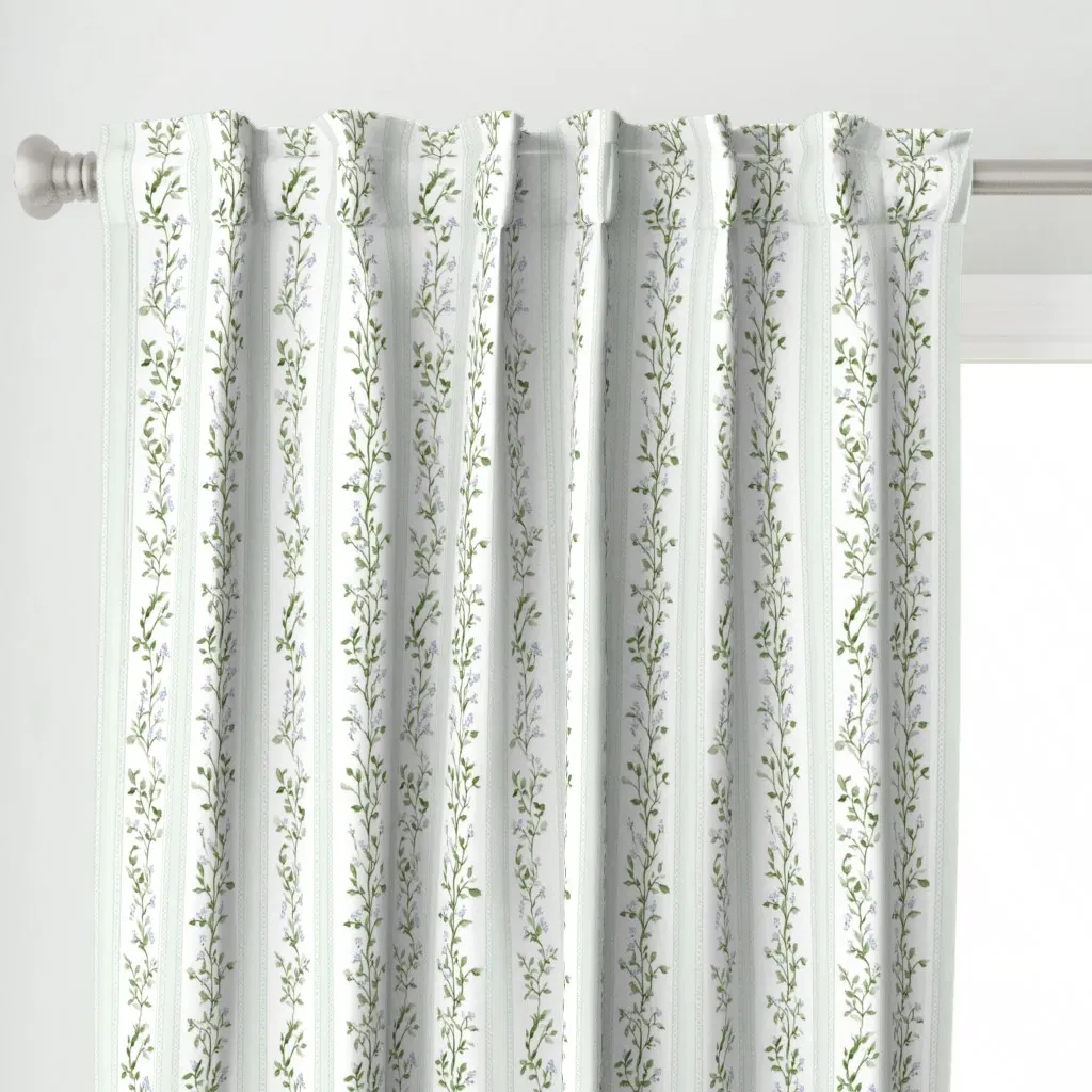 Pearl Stripe Curtain Panel - Soft Green alternate view