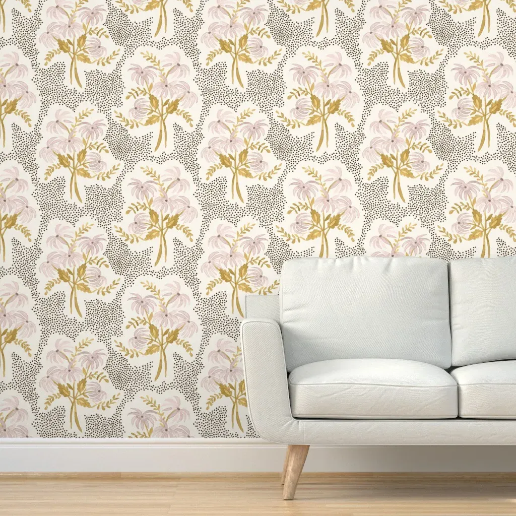 Pearl's Blush Sepia Peel and Stick Wallpaper - Dusty Rose, Cream product