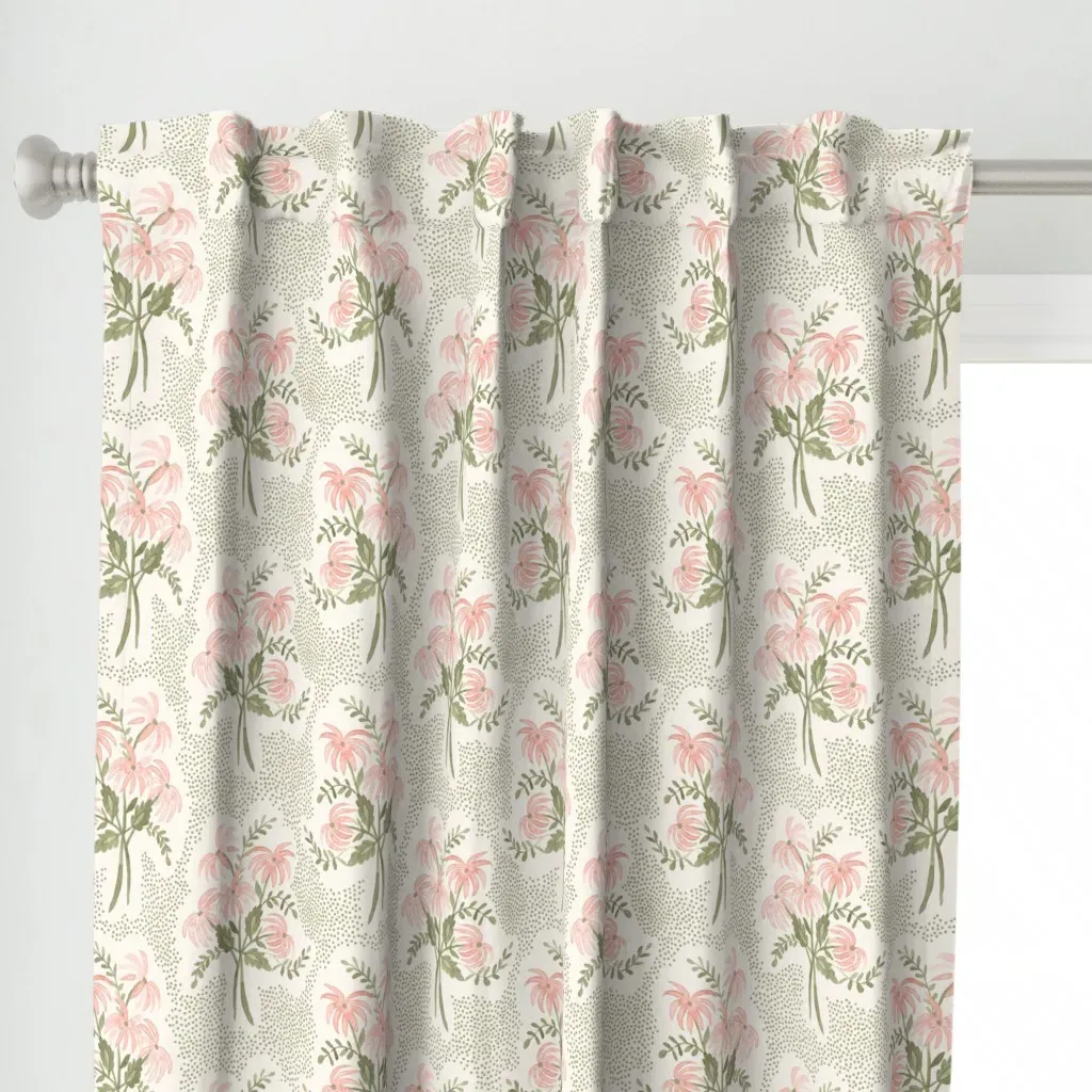Pearl's Bouquet Curtain Panel - Pink alternate view