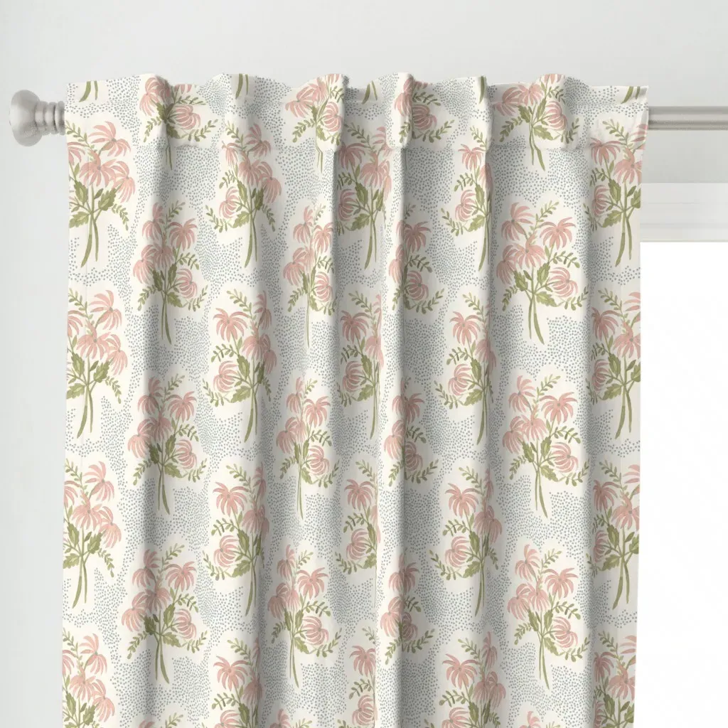 Pearl's Bouquet Custom Curtain Panel - Pink alternate view