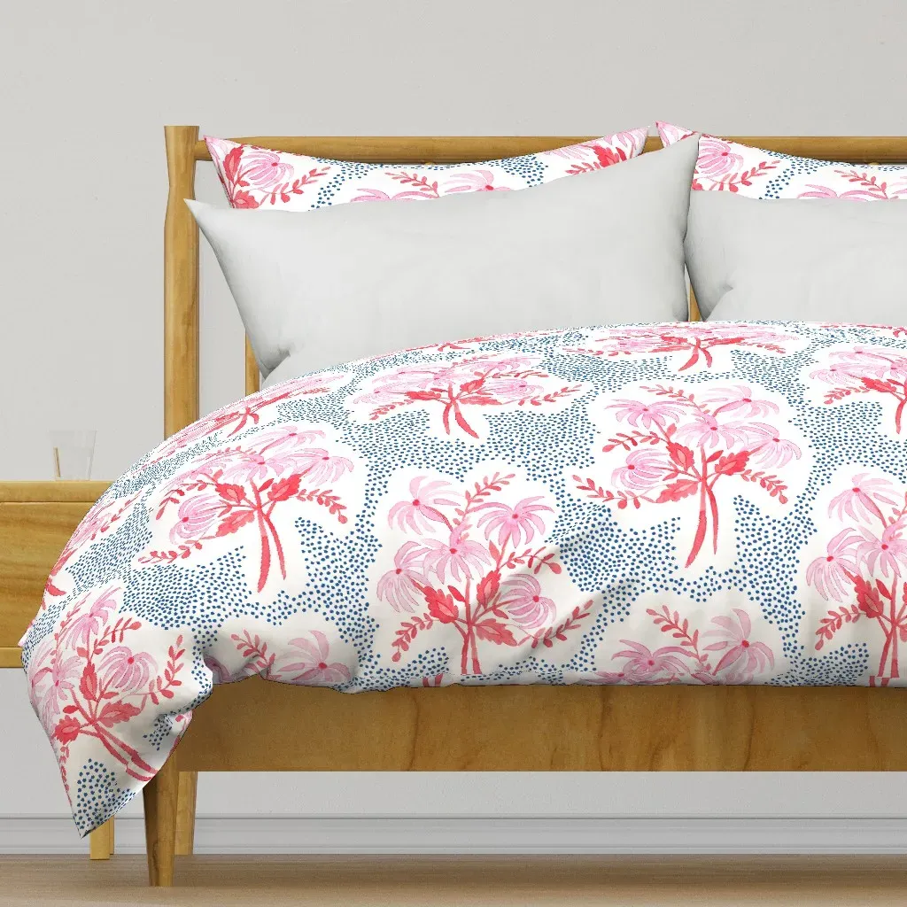 Pearl's Bouquet Duvet Cover - Coral Pink product