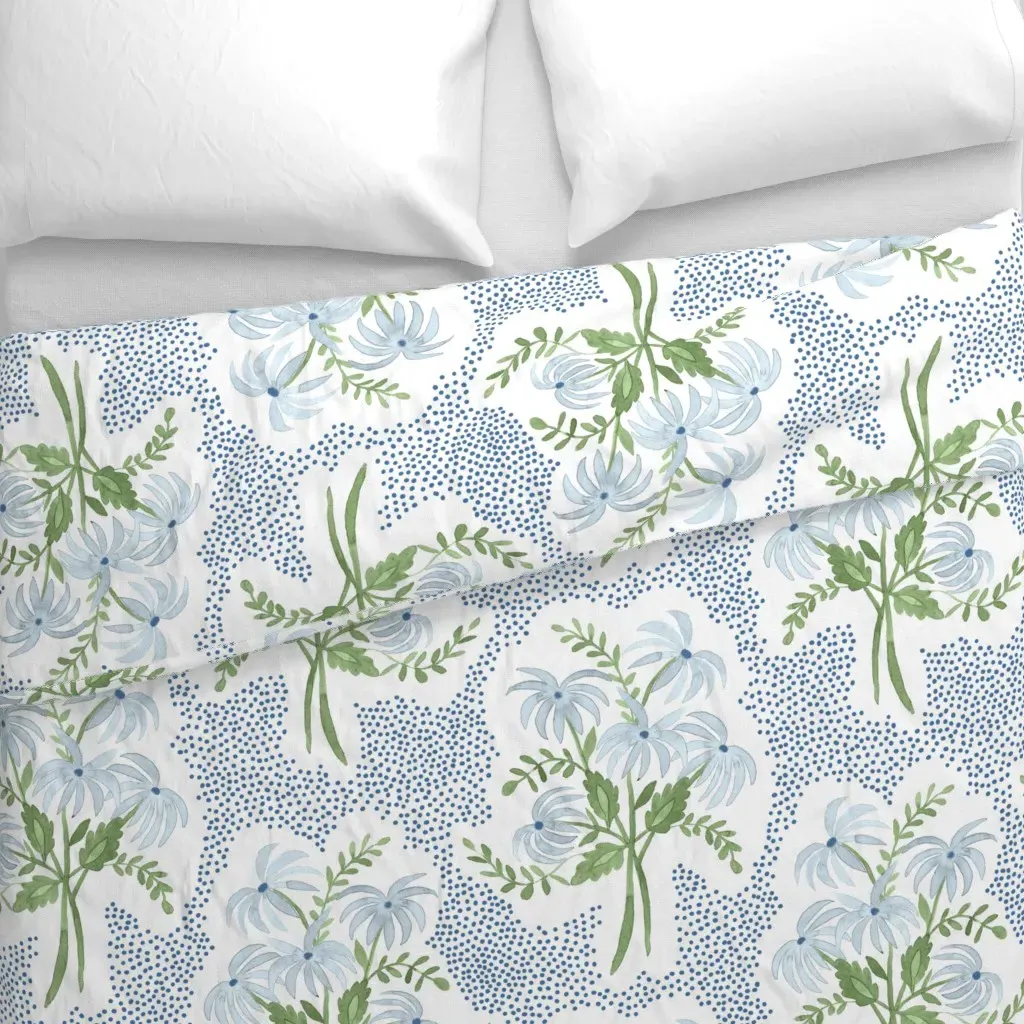 Pearl's Bouquet Duvet Cover - Light Blue alternate view