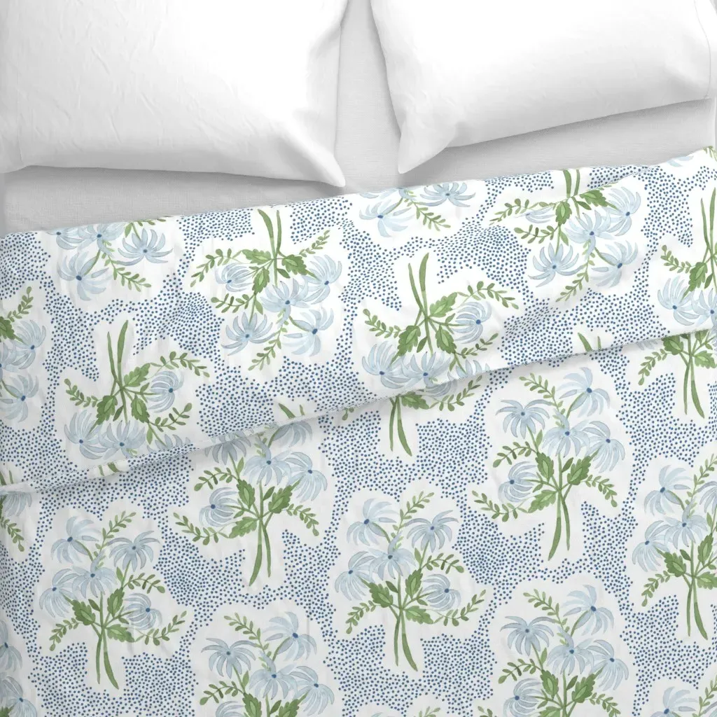 Pearl's Bouquet Duvet Cover - Light Blue alternate view