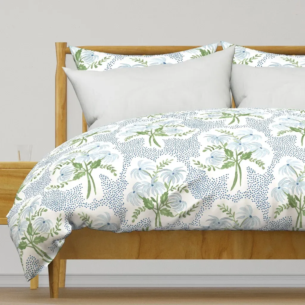 Pearl's Bouquet Duvet Cover - Light Blue product