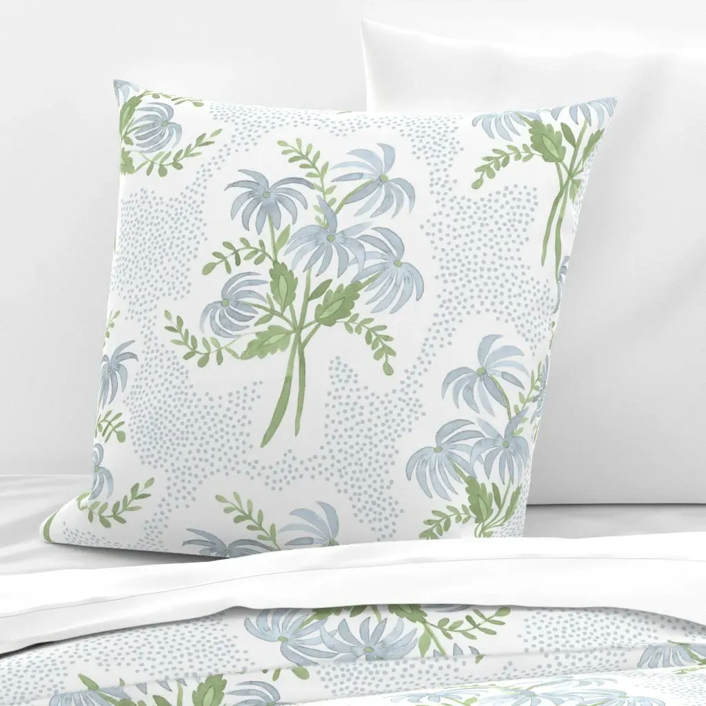 Pearl's Bouquet Euro Pillow Sham - Light Blue product