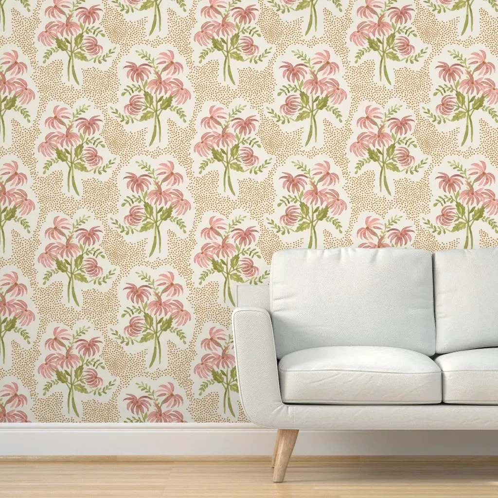 Pearl's Bouquet Peel and Stick Wallpaper - Cream Sepia Terracotta product