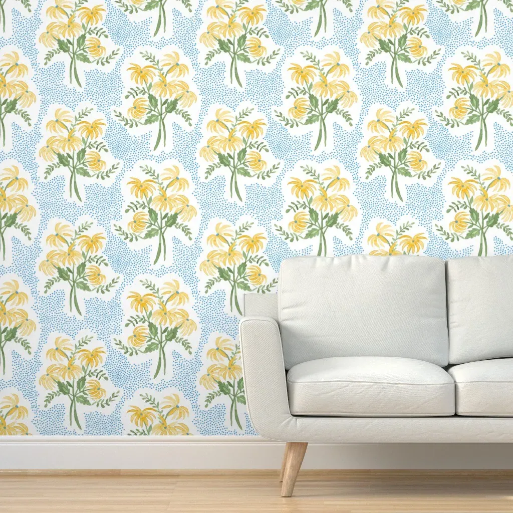 Pearl's Bouquet Peel and Stick Wallpaper - Yellow product
