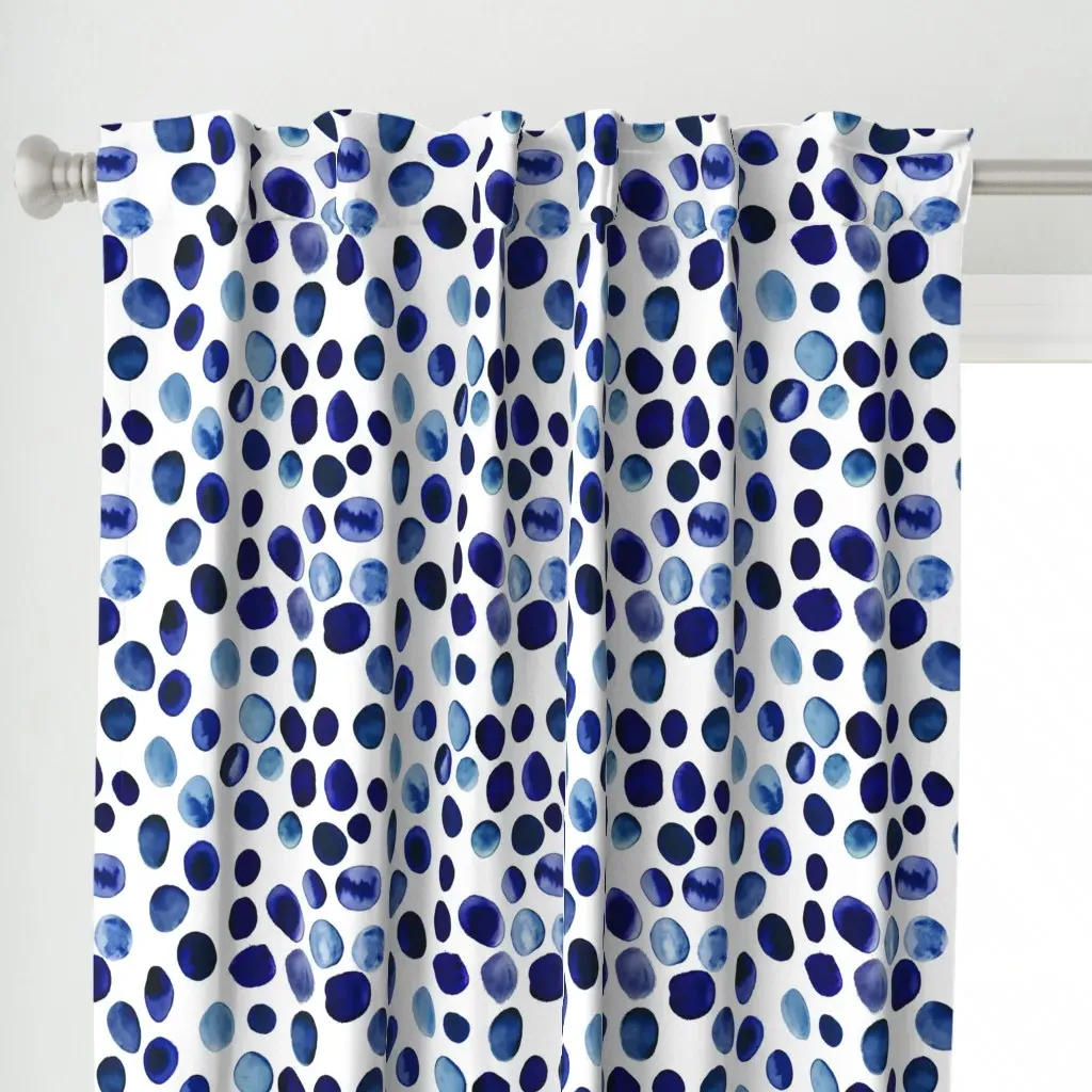 Pebble Beach Curtain Panel - Dark Blue alternate view