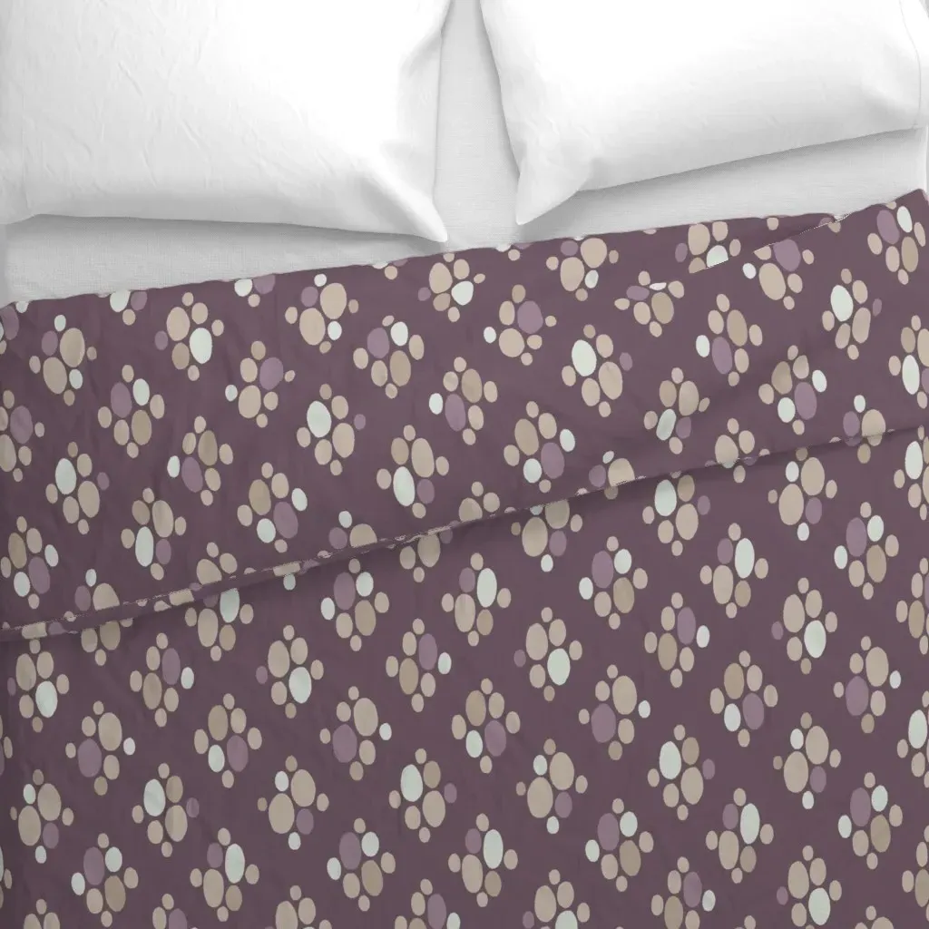 Pebble Rhombus Cluster Dark Duvet Cover - Beige alternate view