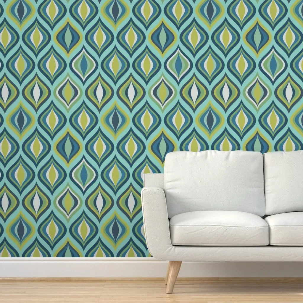 Peel and Stick 1956 Removable Wallpaper - Teal product