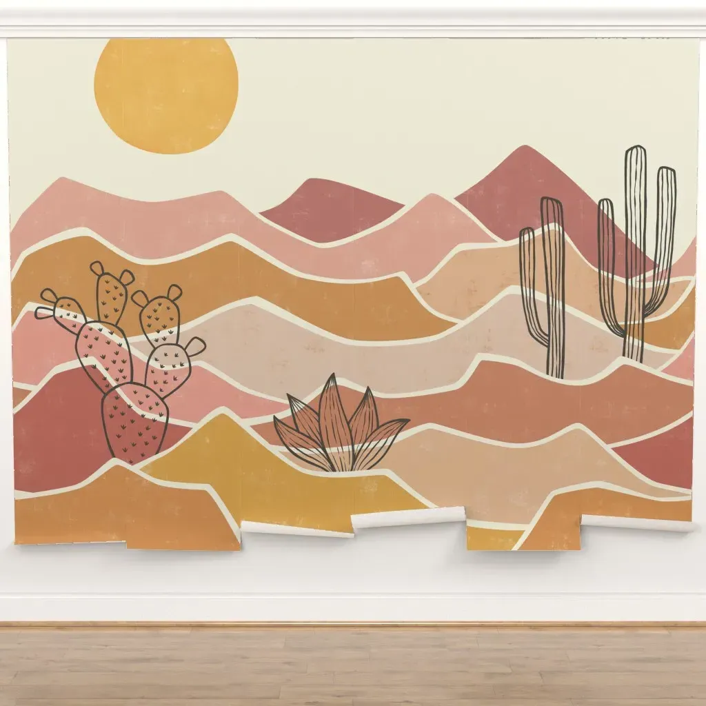 Peel and Stick Abstract Desert Landscape Wall Mural product