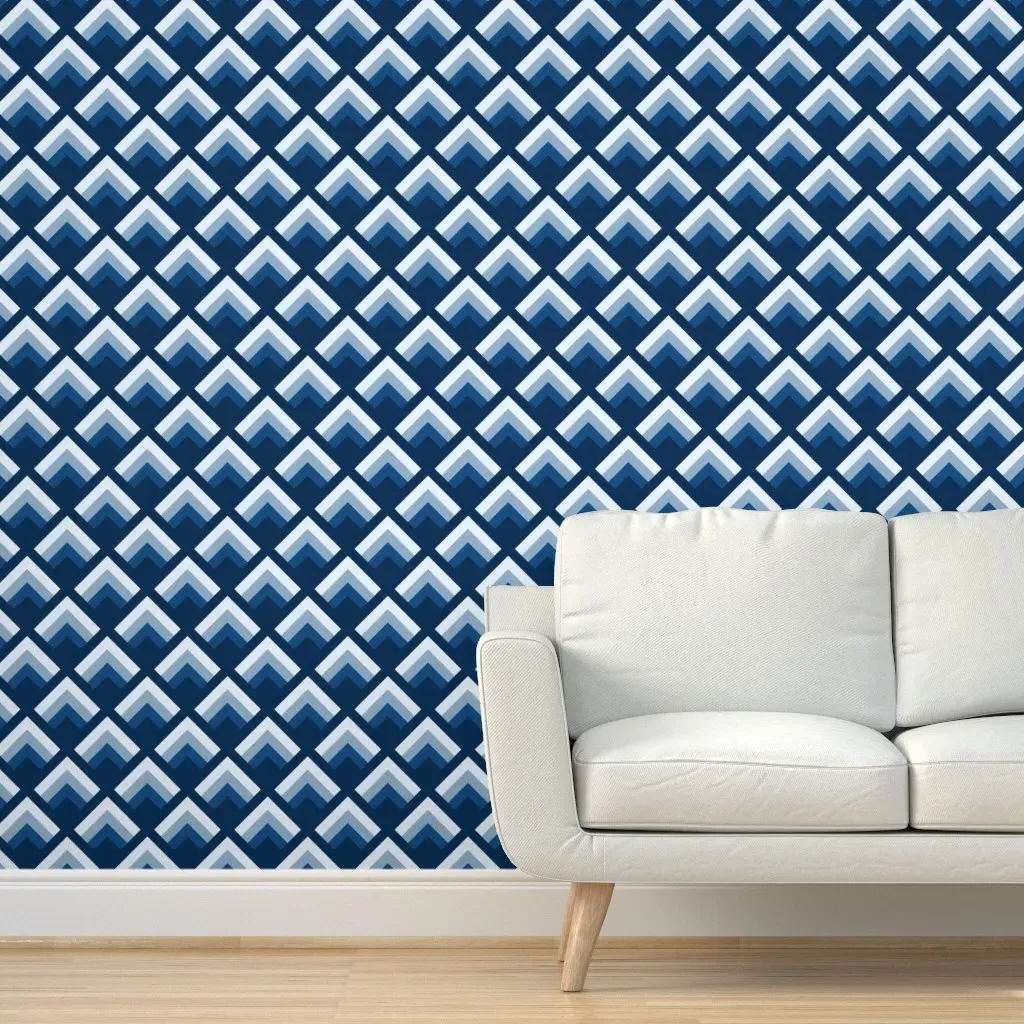 Peel and Stick Abstract Gradient Flames Wallpaper - Navy Blue product